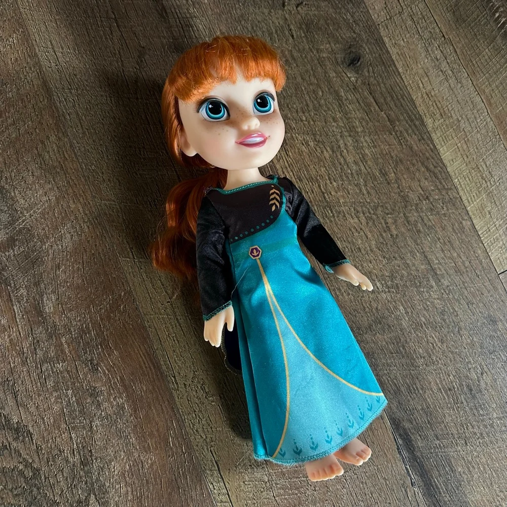 Girls Disney Anna Frozen Doll One Size Teal Black Dress